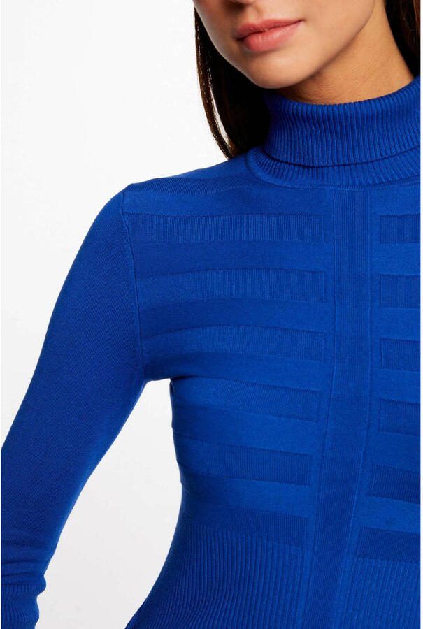 Morgan top met ingebreid patroon blauw