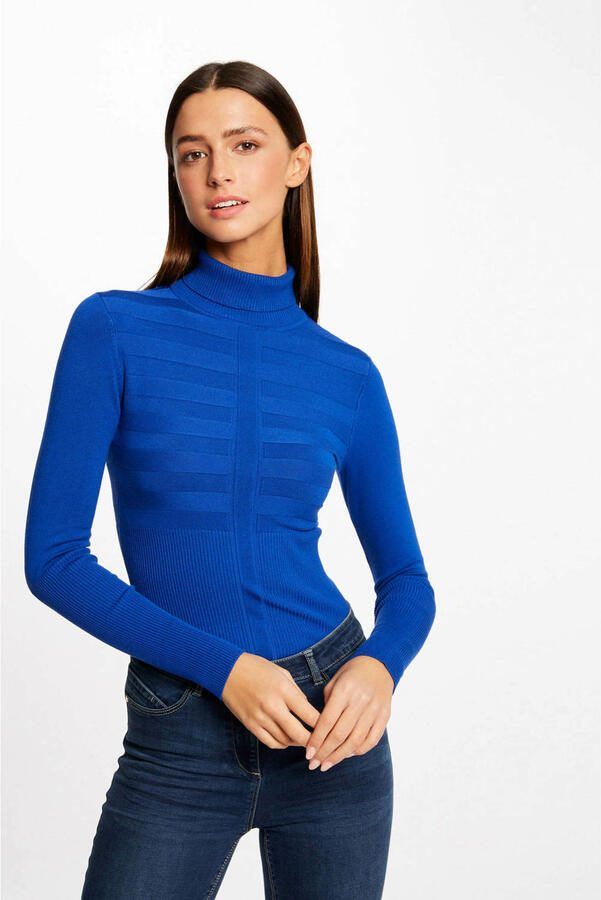 Morgan top met ingebreid patroon blauw - Foto 3