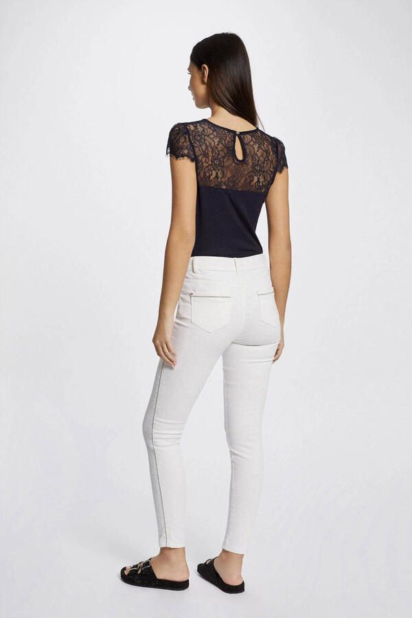 Morgan top met kant marine - Foto 2