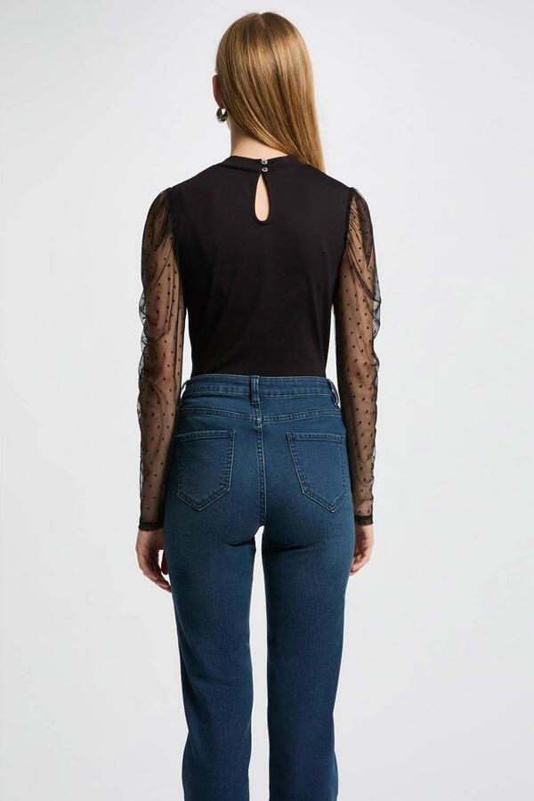 Morgan top met kant zwart - Foto 2