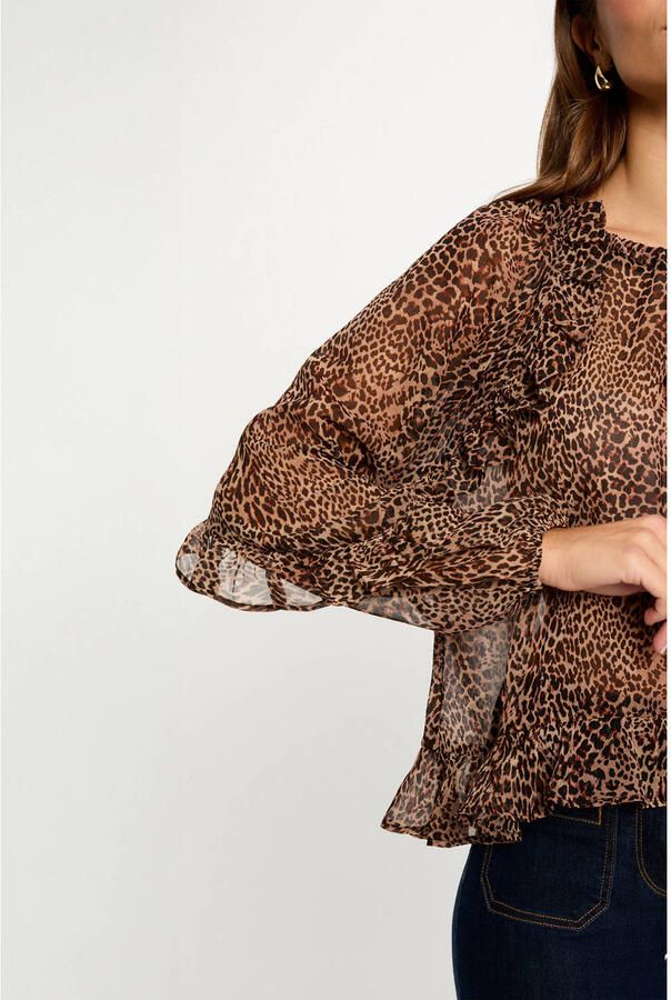 Morgan top met panterprint bruin - Foto 2