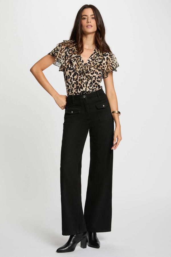 Morgan top met panterprint zwart - Foto 2