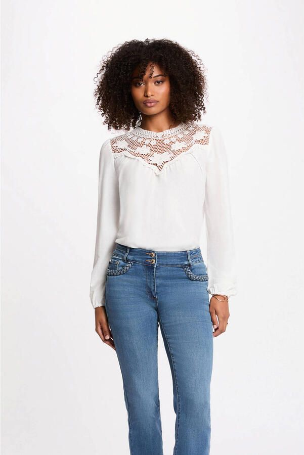 Morgan top wit broderie