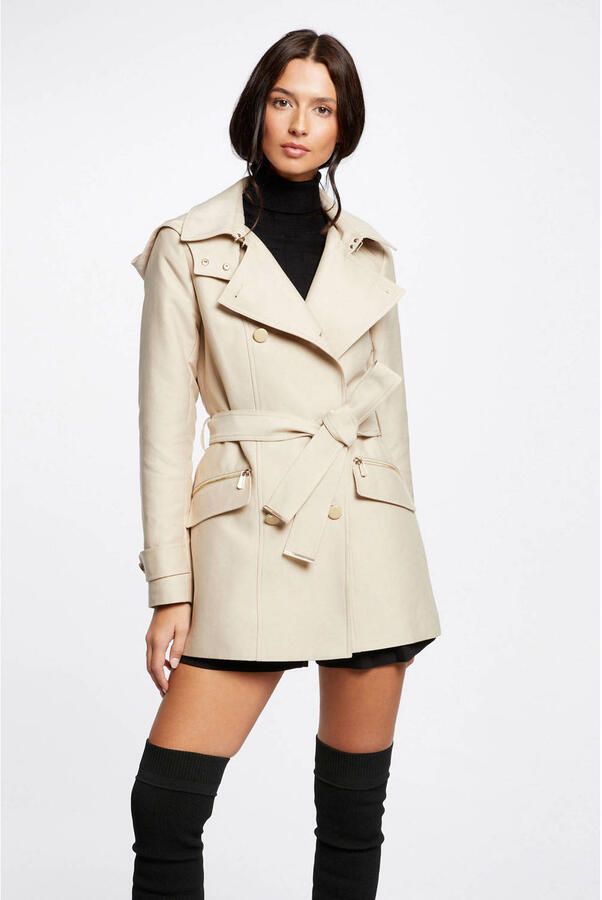 Morgan trenchcoat jas met ceintuur ecru - Foto 2