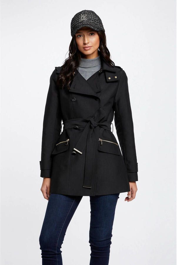 Morgan trenchcoat jas met ceintuur zwart - Foto 2