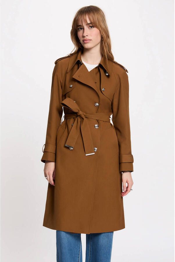 Morgan trenchcoat met ceintuur cognac