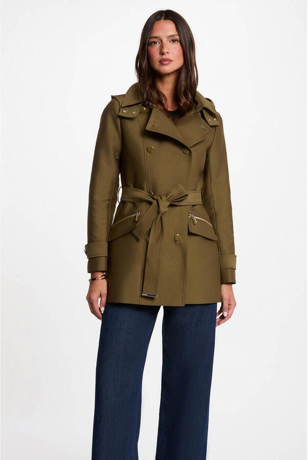 Morgan trenchcoat met ceintuur kaki