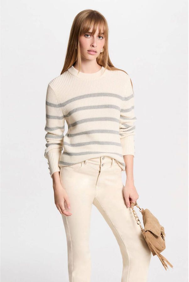 Morgan trui ecru rib gebreid - Foto 2