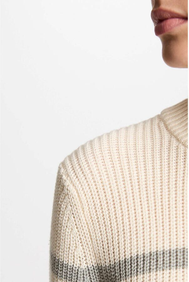 Morgan trui ecru rib gebreid