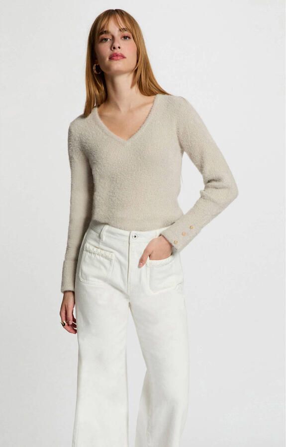 Morgan trui fijn gebreid zand - Foto 3