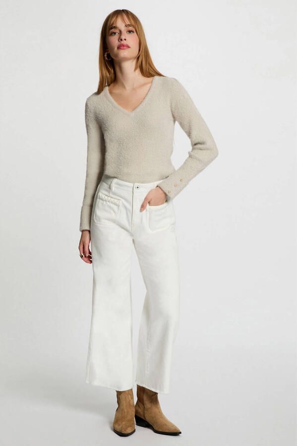 Morgan trui fijn gebreid zand - Foto 1