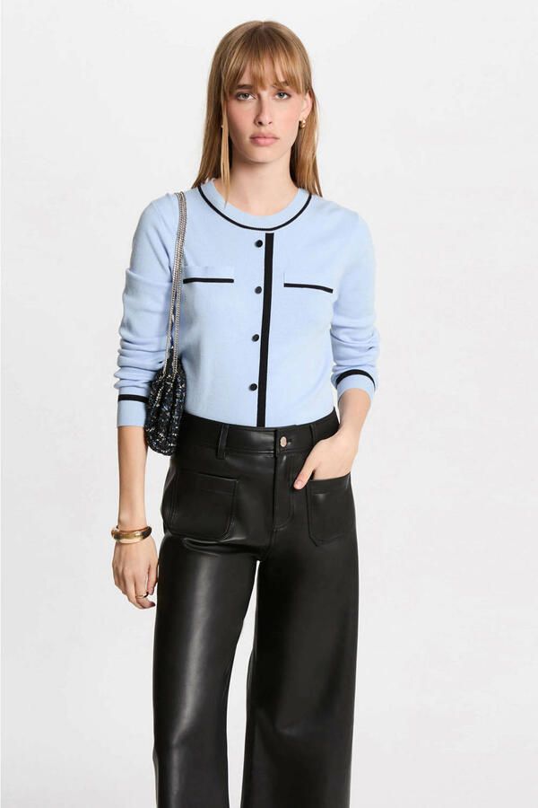 Morgan trui lichtblauw fijn gebreid