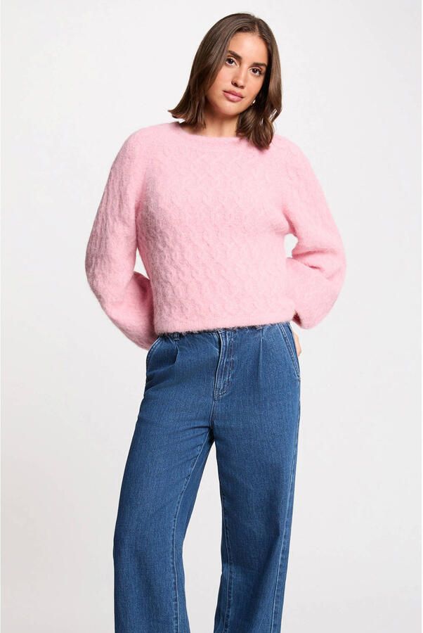 Morgan trui met wol roze