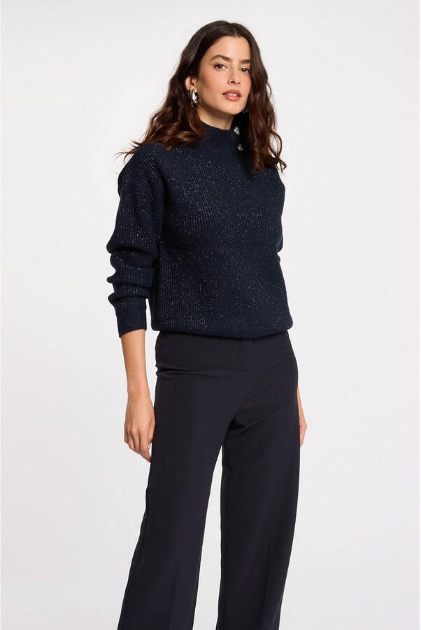 Morgan trui rib gebreid marineblauw