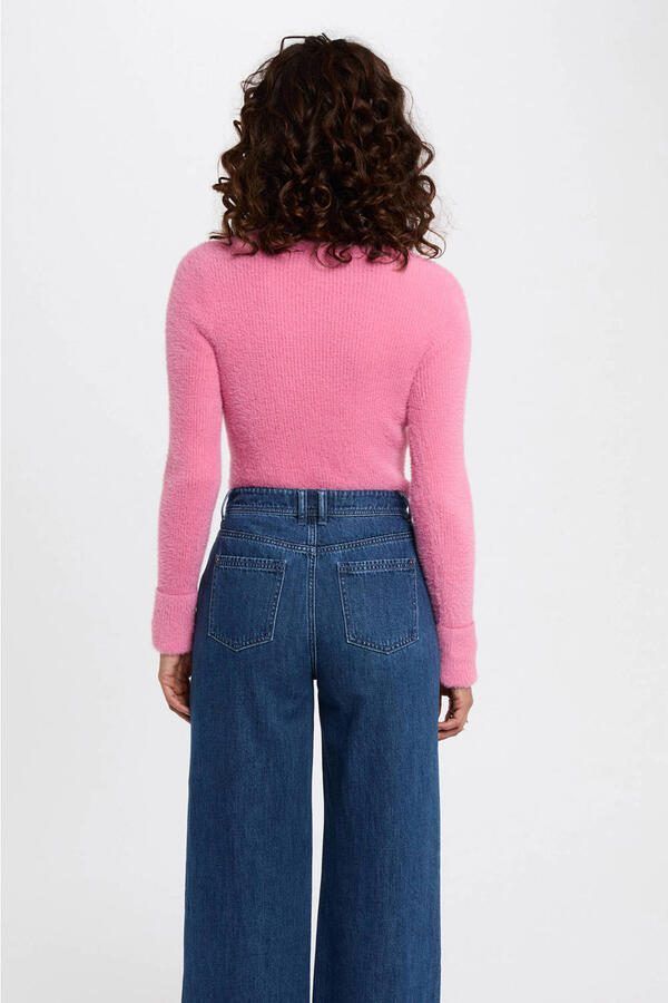 Morgan trui rib gebreid roze - Foto 3