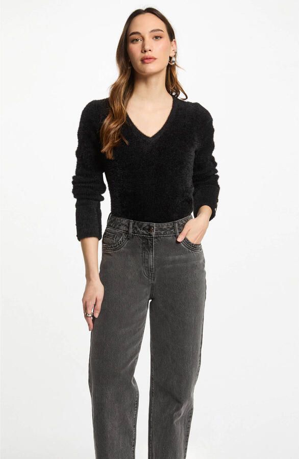 Morgan trui rib gebreid zwart - Foto 2