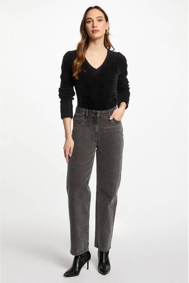 Morgan trui rib gebreid zwart - Foto 1