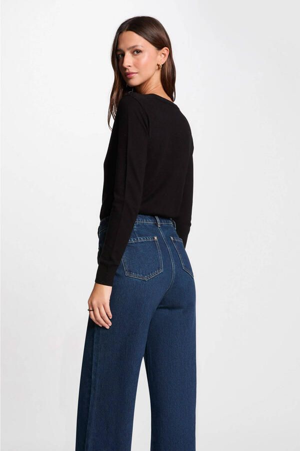 Morgan trui zwart fijn gebreid