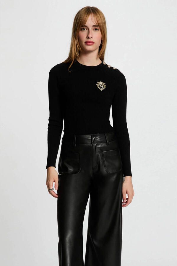 Morgan trui zwart rib gebreid - Foto 2