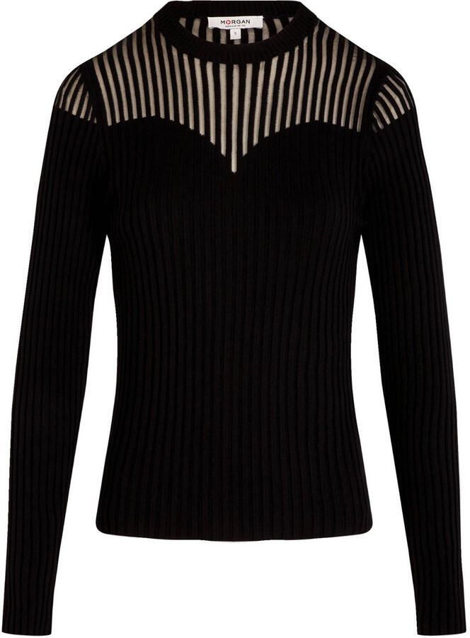 Morgan trui zwart rib gebreid