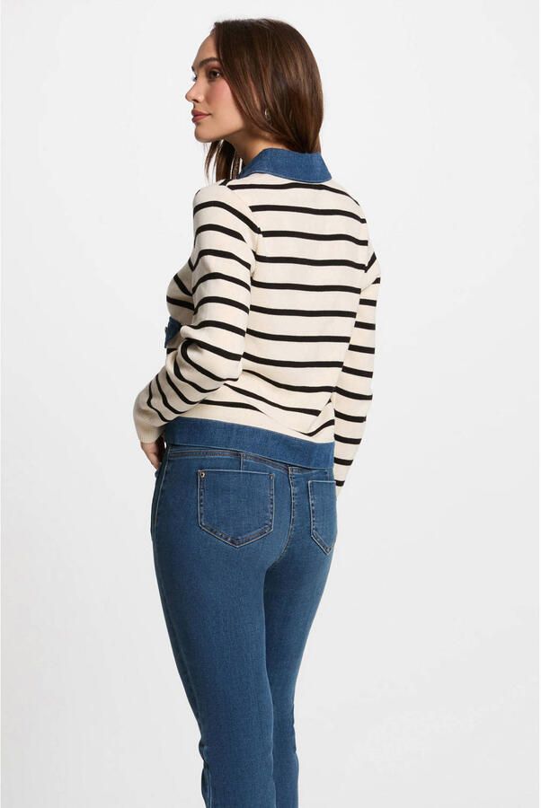 Morgan vest ecru fijn gebreid