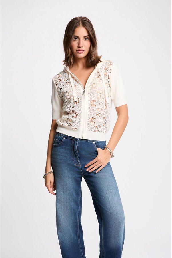 Morgan vest ivoor broderie