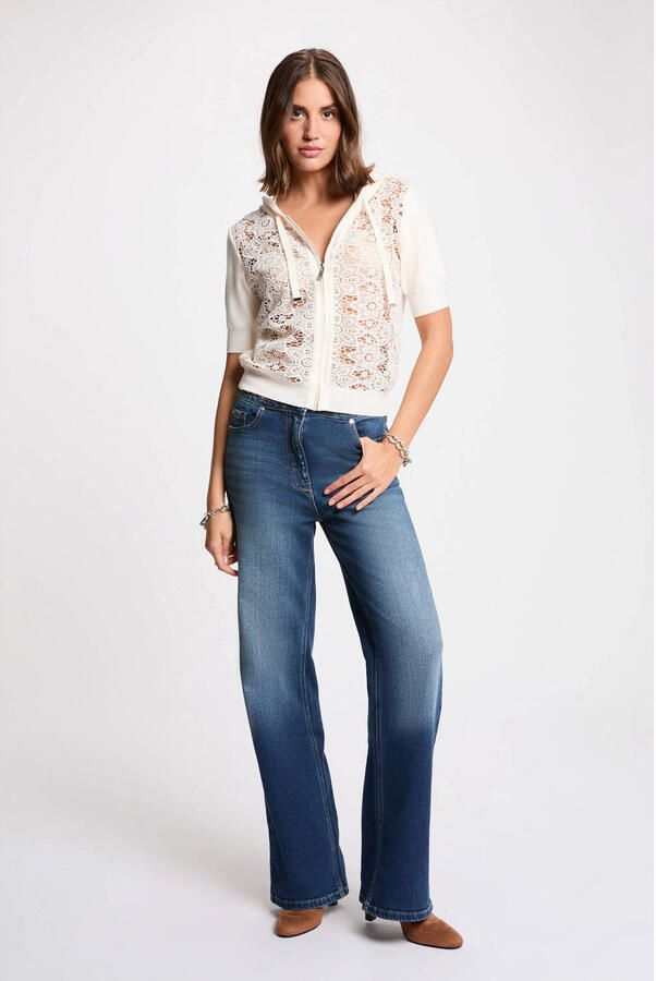 Morgan vest ivoor broderie - Foto 3