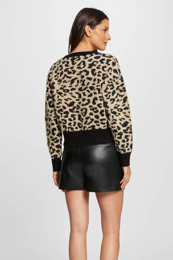 Morgan vest met panterprint beige zwart