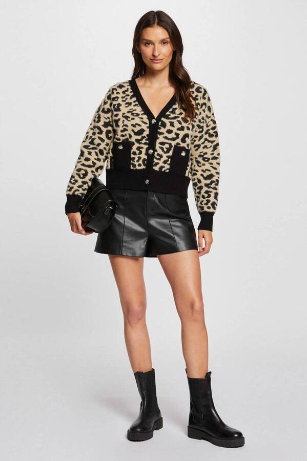 Morgan vest met panterprint beige zwart - Foto 3