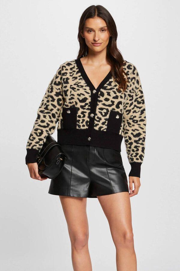 Morgan vest met panterprint beige zwart - Foto 2