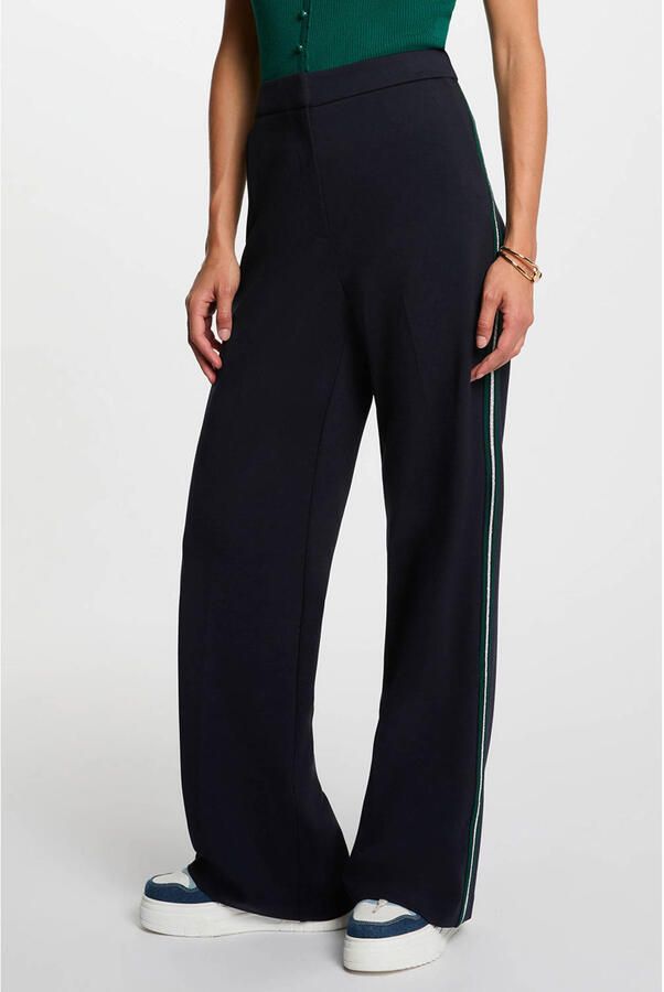 Morgan wide leg casual broek donkerblauw