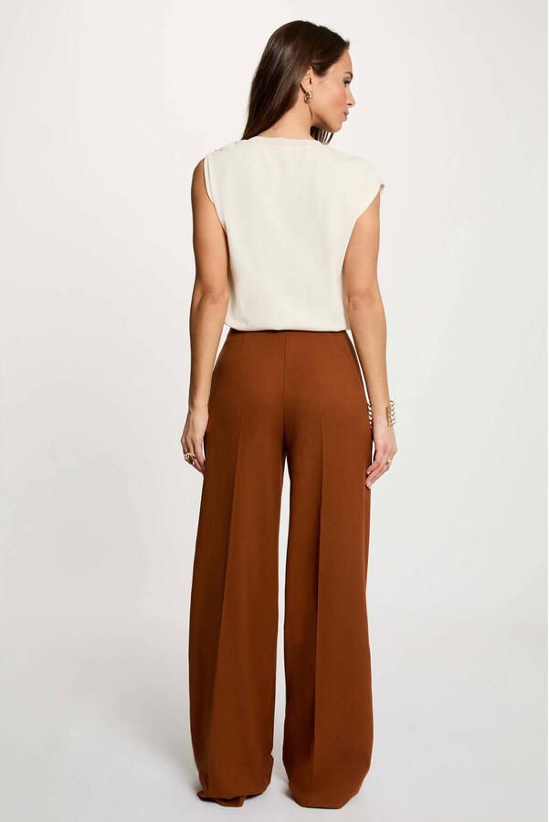 Morgan wide leg high waist cargobroek cognac - Foto 3