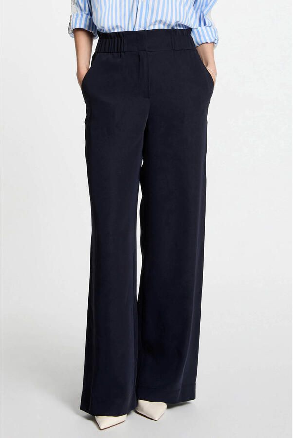 Morgan wide leg high waist pantalon maririneblauw