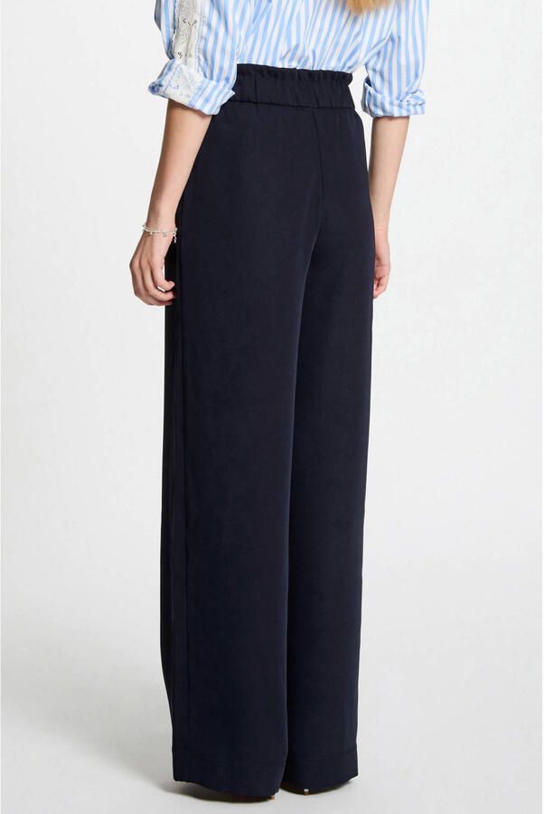 Morgan wide leg high waist pantalon maririneblauw - Foto 2