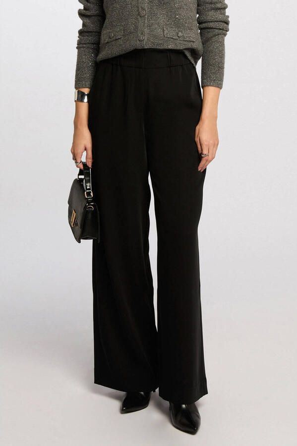 Morgan wide leg high waist pantalon zwart