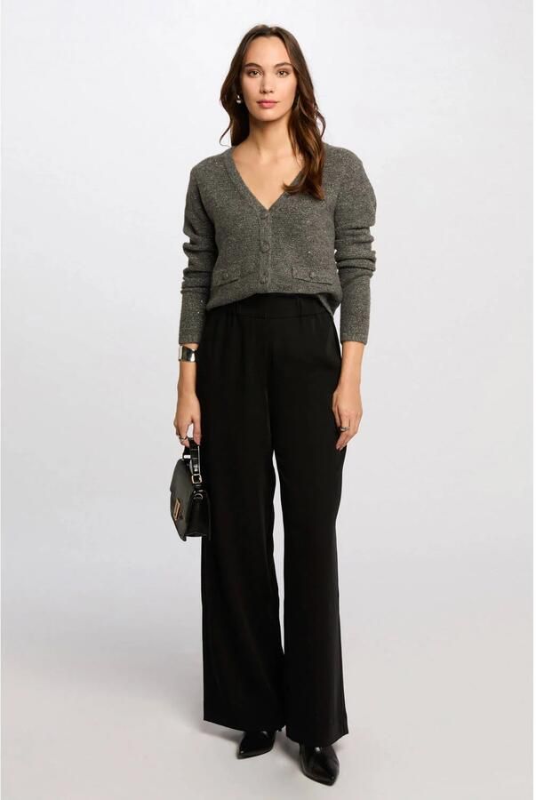 Morgan wide leg high waist pantalon zwart - Foto 2