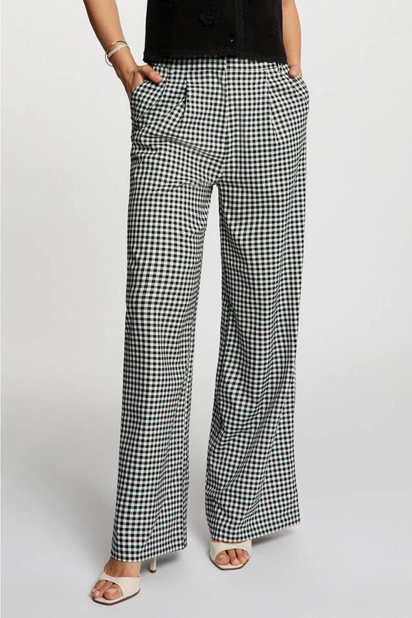 Morgan wide leg high waist pantalon zwart