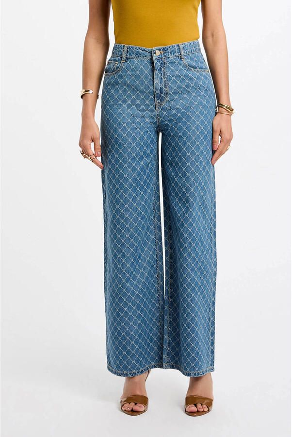 Morgan wide leg jeans medium blue denim