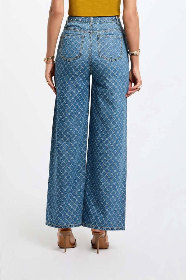 Morgan wide leg jeans medium blue denim - Foto 2