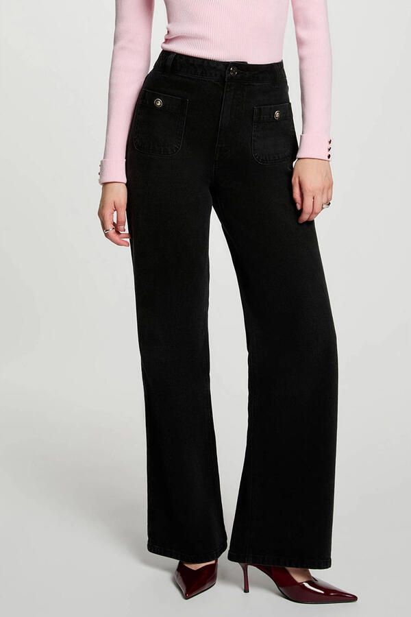 Morgan wide leg jeans zwart