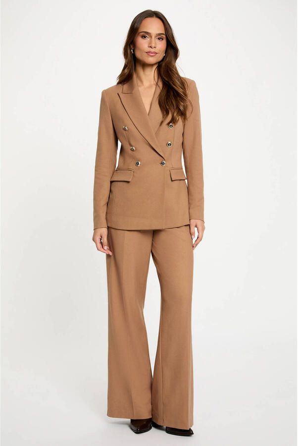 Morgan wide leg regular waist pantalon bruin