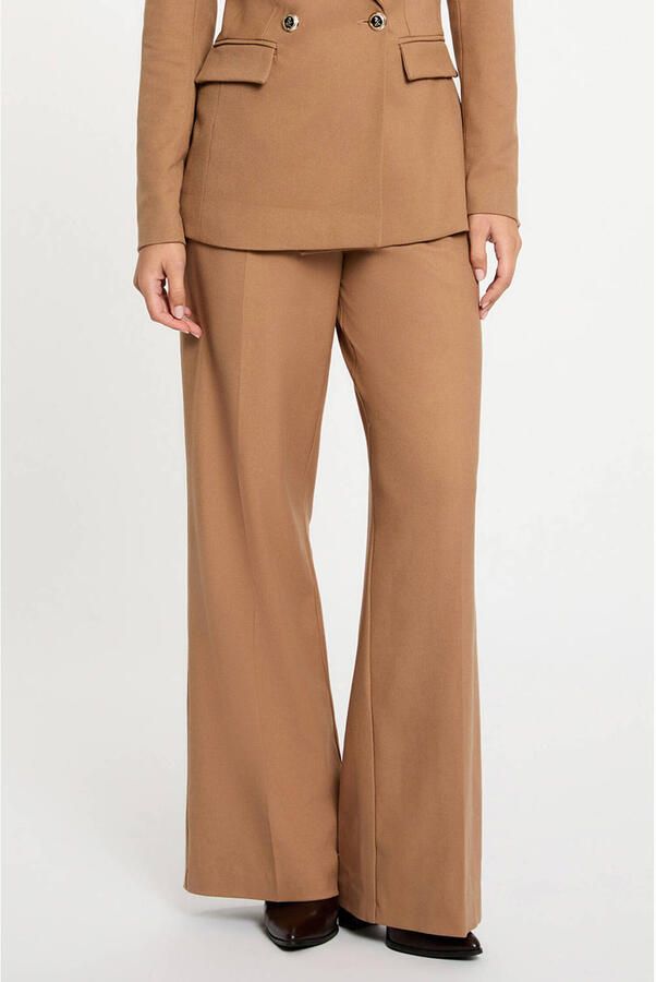 Morgan wide leg regular waist pantalon bruin - Foto 2