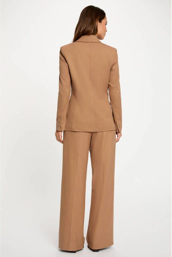 Morgan wide leg regular waist pantalon bruin - Foto 3