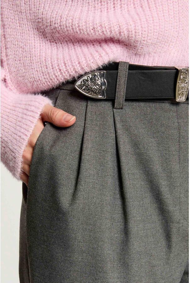 Morgan wide leg regular waist pantalon grijs - Foto 2