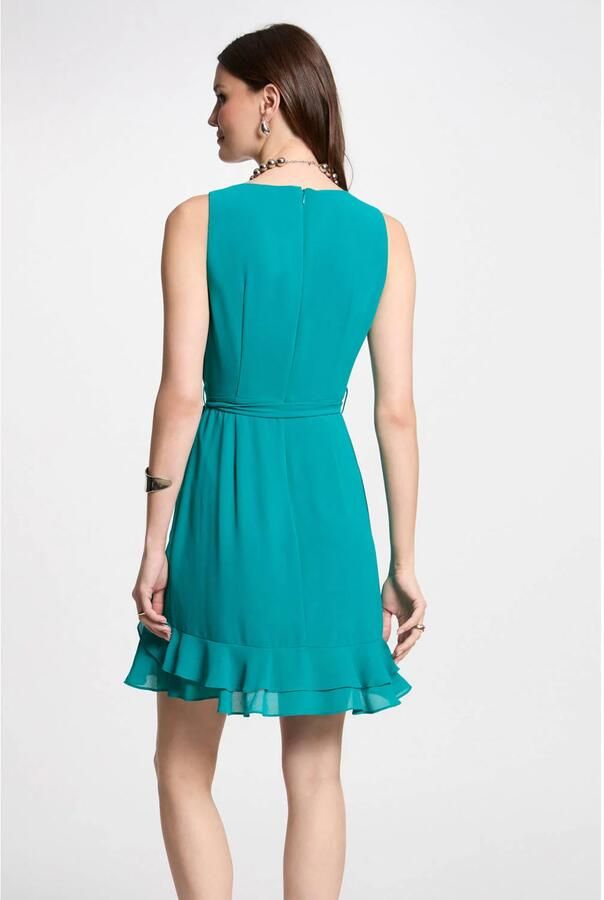 Morgan wikkel- overslagjurken turquoise - Foto 3
