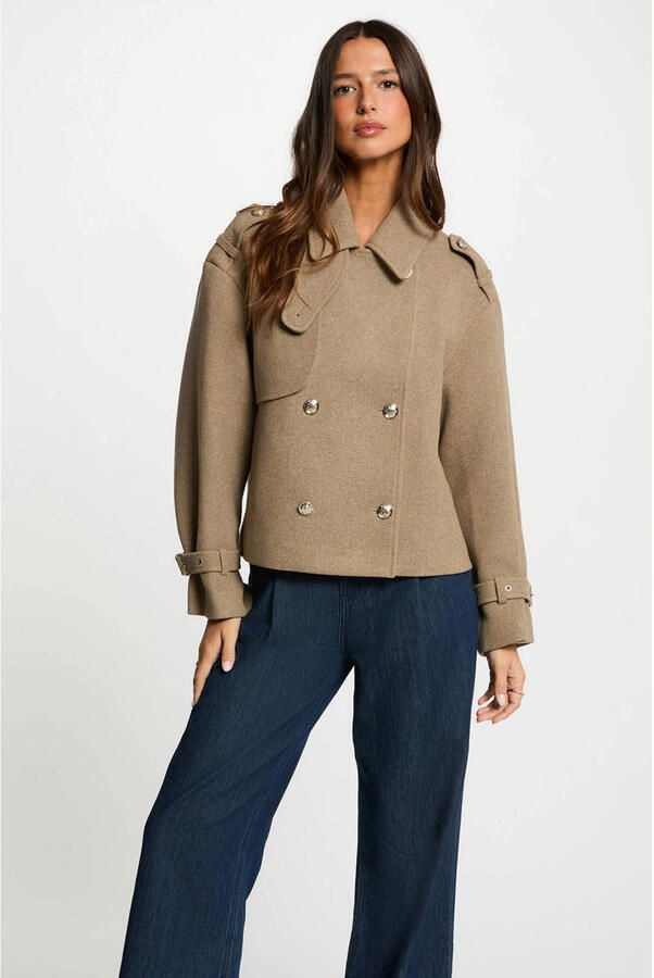 Morgan wollen jack beige