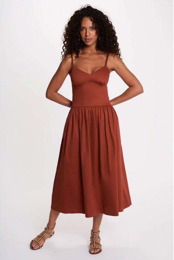 Morgan zomerjurk cognac