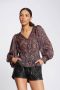 Morgan semi-transparante peplum blouse met paisleyprint en plooien zwart - Thumbnail 1