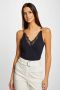Morgan top met kant donkerblauw - Thumbnail 1