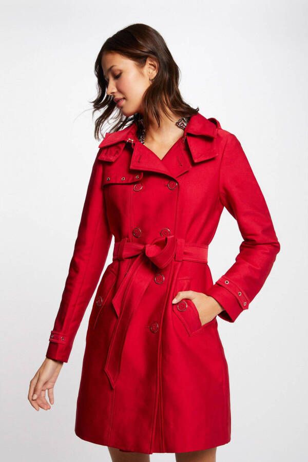 Morgan trenchcoat jas met ceintuur rood